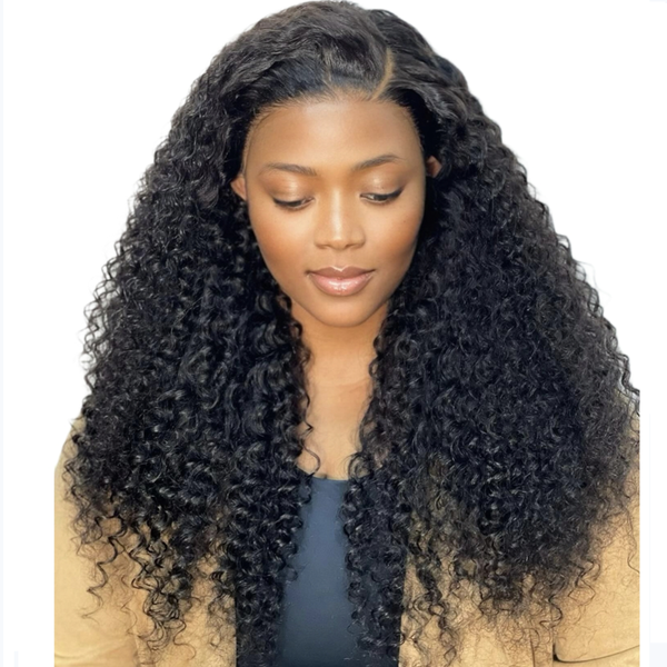 Geebuy 26 inch Curly Wig Frontal Water Wave 15A Free Parts Desigh Indian