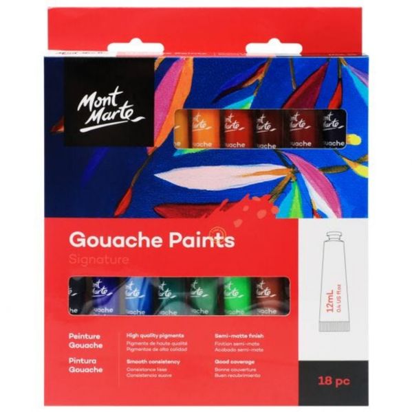 Mont Marte Signature Gouache Paints 18pce x 12ml