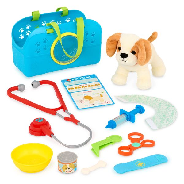 Battat Happy Puppy Vet Set - 11-Piece Veterinary Playset with Plush Pup