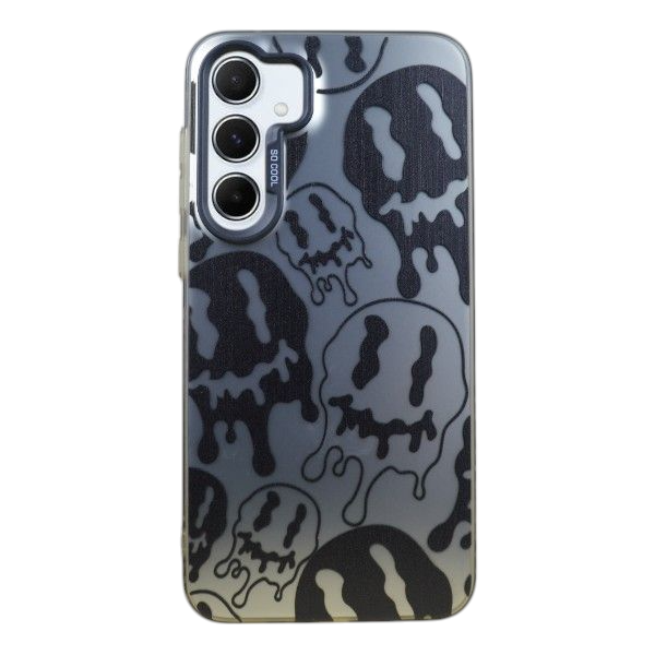 Melted Smiley Chaos Phone Case Compatible With Samsung A55 - Silver