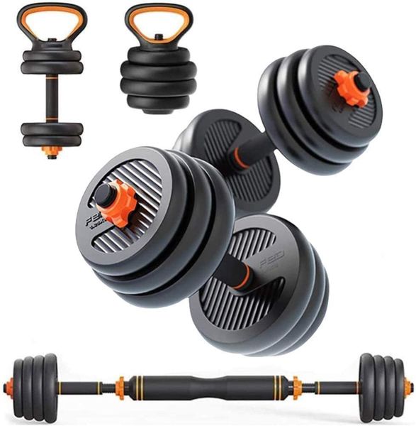 6 in 1 Adjustable Weights Dumbbells Barbell Kettle Bell Set