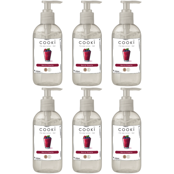 Cooki Berry Coulis Pre-Wax Lotion - Gel 250ml 6 Pack Wax Prep Gel