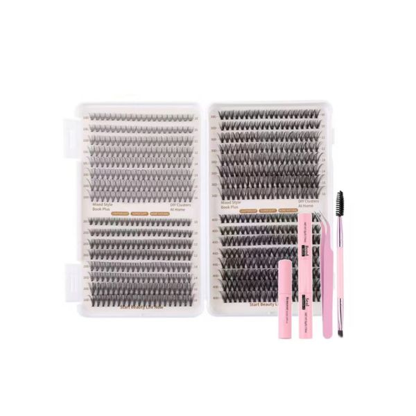 DIY Eyelash Cluster 640 Pieces 10-16mm Natural Eyelash Extension Kit
