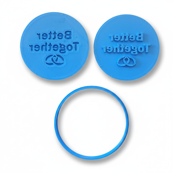 Better Together Fondant Stamp &amp; Cutter Set - 3-Piece - 6cm - 3D Printed