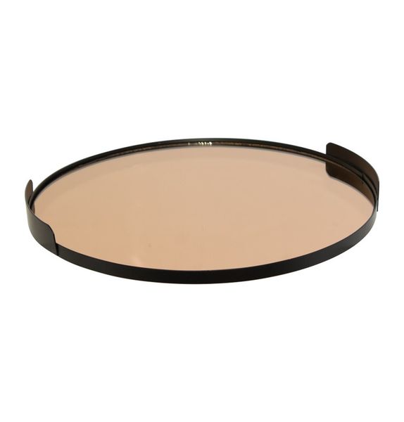 MC - Black and RoseGold Mirror Tray