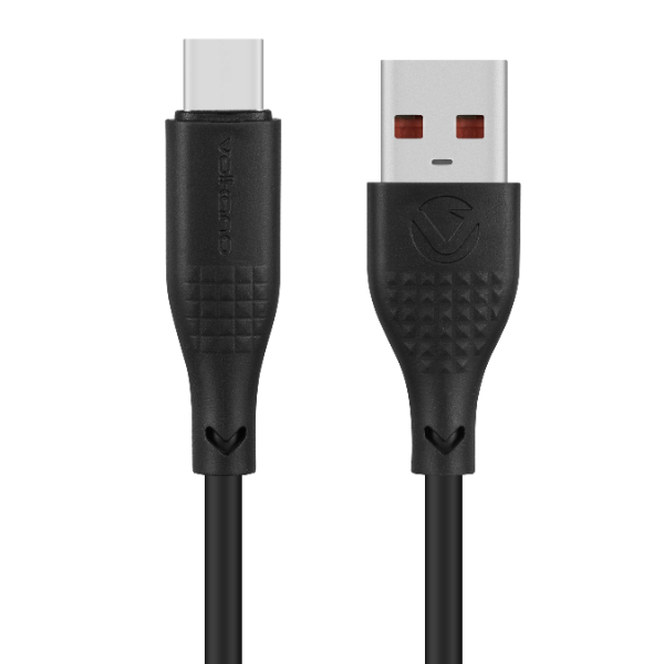 Volkano Nova Series Certified USB A to USB C 1.2m TPE cable- Black