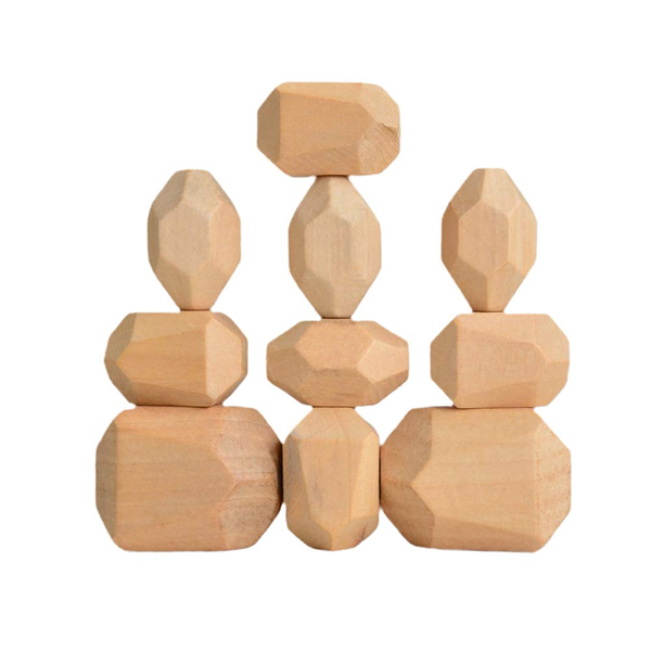 Balancing Stones From Natural Wood - Set of 10
