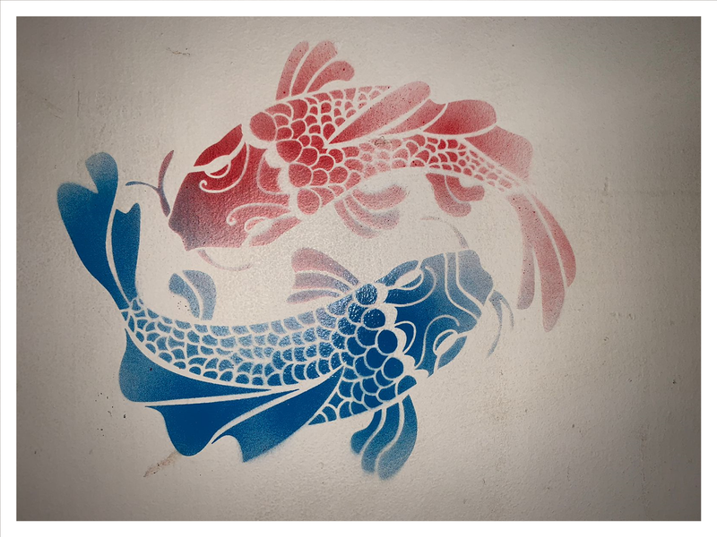 Large Koi fish stencil