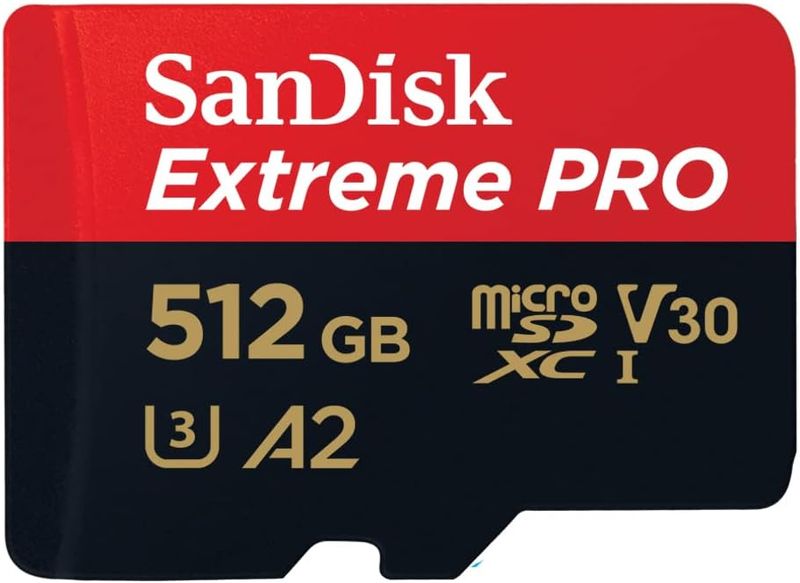 SanDisk Extreme PRO 512GB microSDXC UHS-I Card, A2, V30, U3, 200MB/s