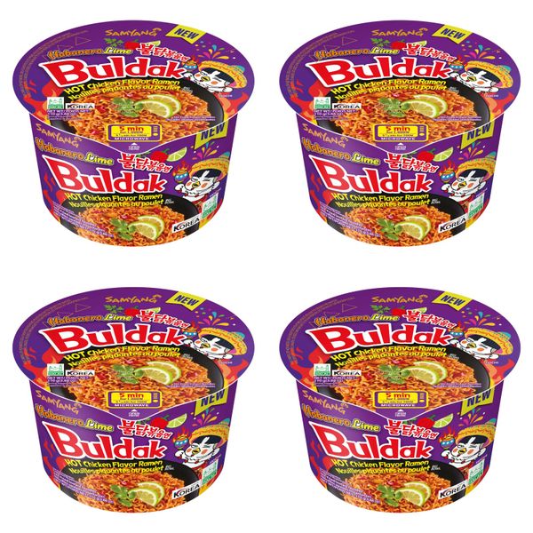 Samyang Hot Chicken Noodle Habanero &amp; Lime Big Bowl 110g - 4 Pack