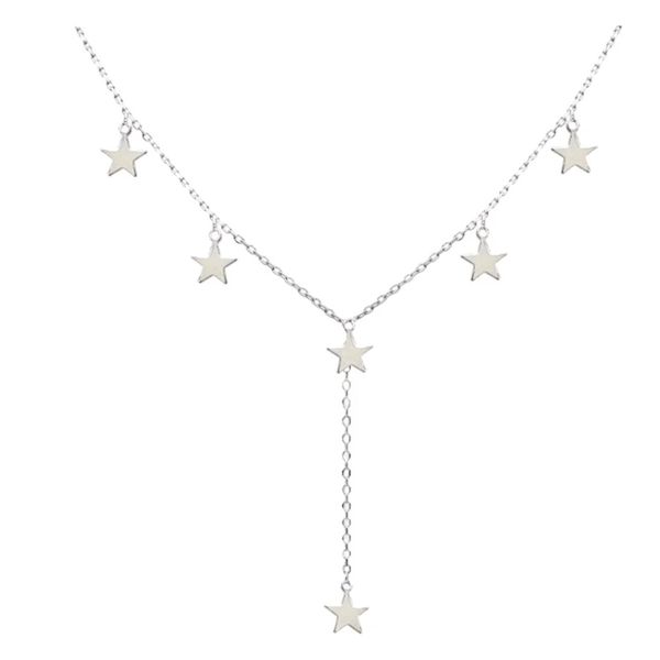 Vixen silver Lariat Necklace with Star Charms