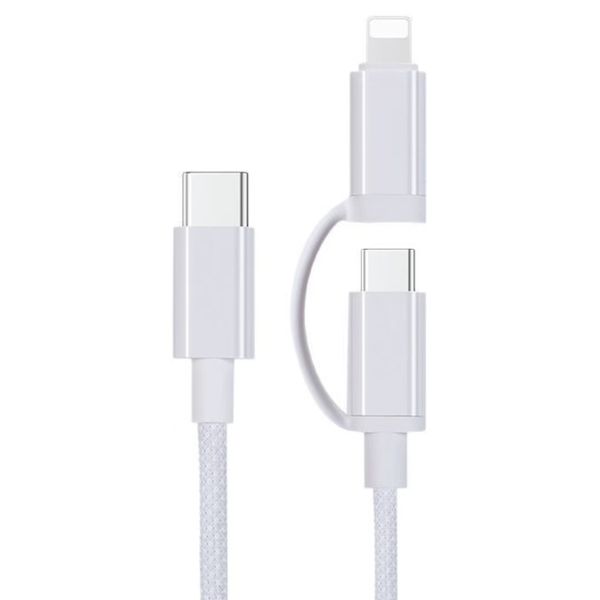 2-pack PD 60W braided charging cable, compatible with Apple iPhone 8-17
