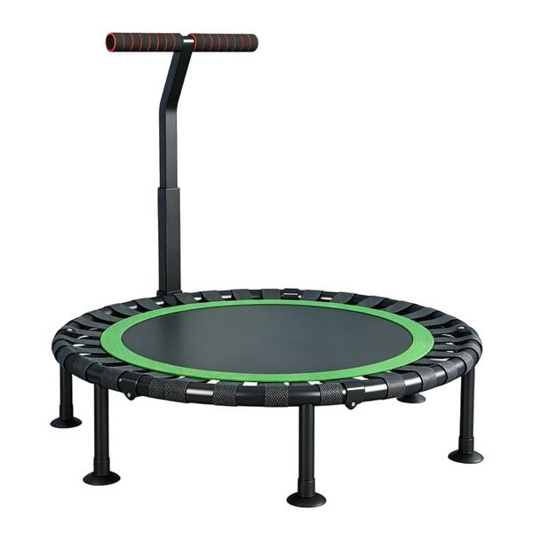Mini Trampoline with Adjustable Handle, Quiet Fitness Rebounder for Home