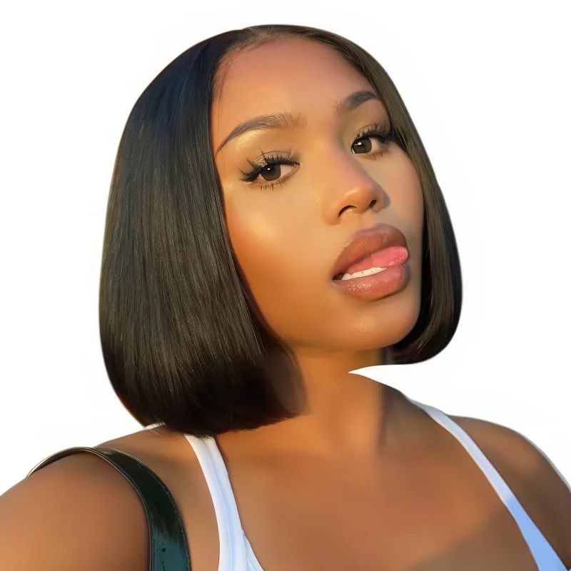 VSP 8-inch Short Bob Wig Glueless Straight Hair Wigs - 13x4 Lace Front Wigs