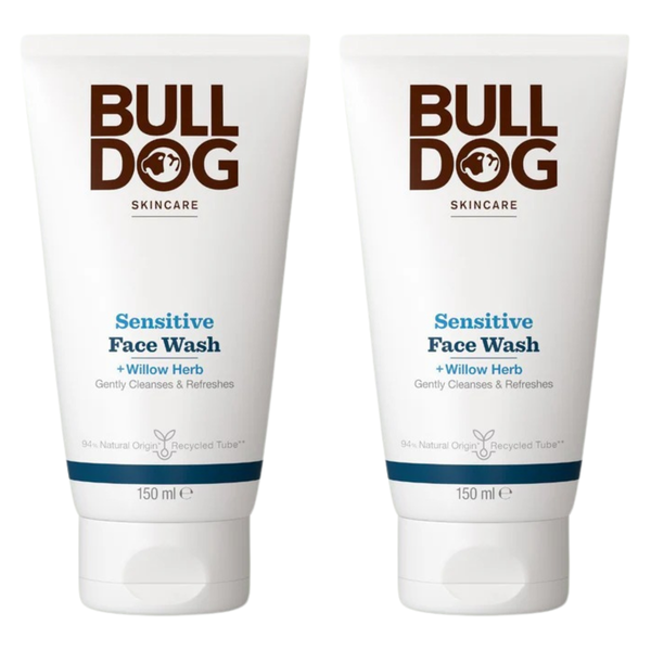 Bulldog Sensitive Face Wash for Men Gentle Cleanser 150ml x 2