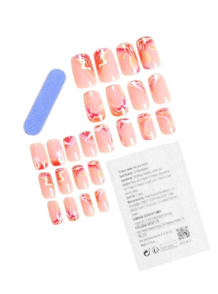 24 Piece - Graffiti-Inspired Press-On Nails - Multicolor