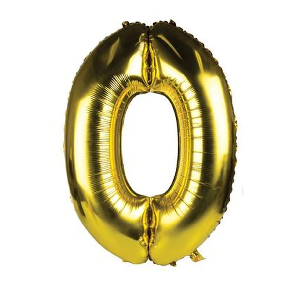 Gold Number 0 Helium Balloon 106cm