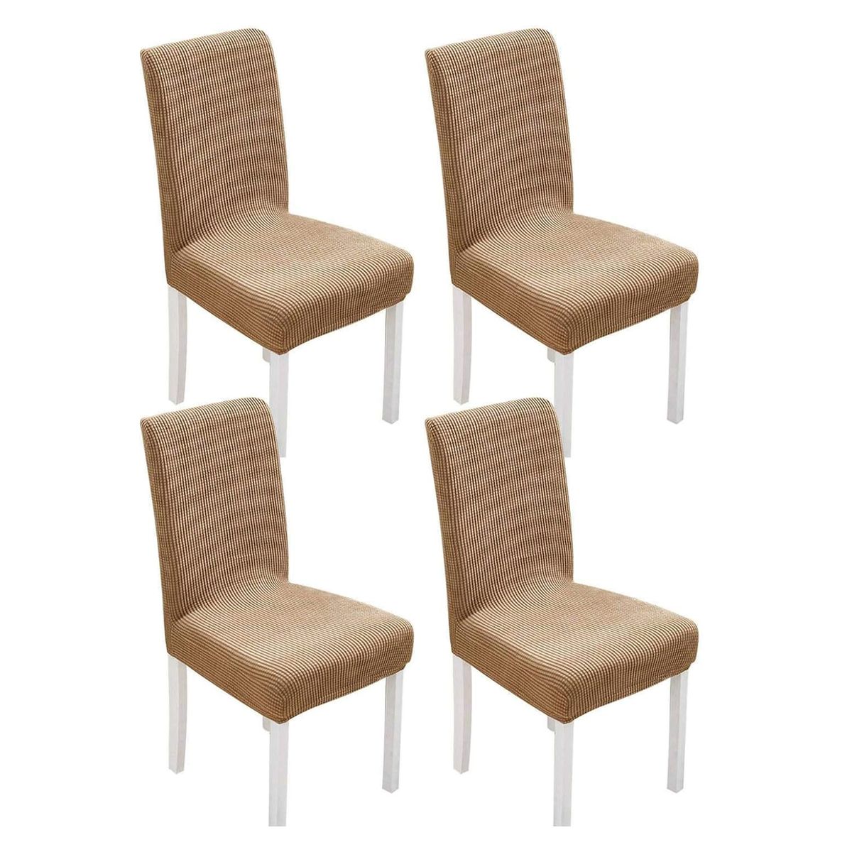 4Pcs Dining Chair Covers Polyester Stretch Slipcovers Removable