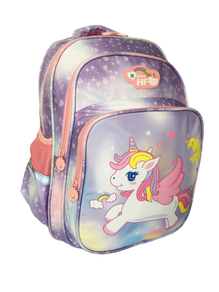 Happy HF Unicorn Girls School Backpack With 3 Compartments