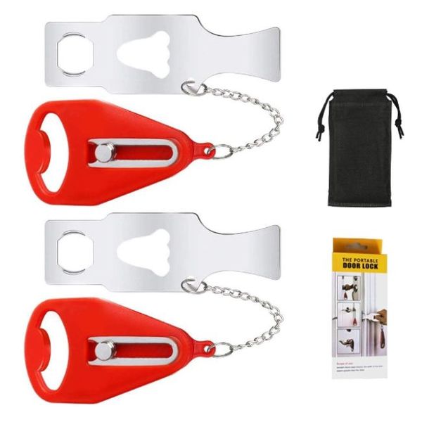 Killer Deals Travel Hotel Holiday Portable Security Door Chain Lock x2