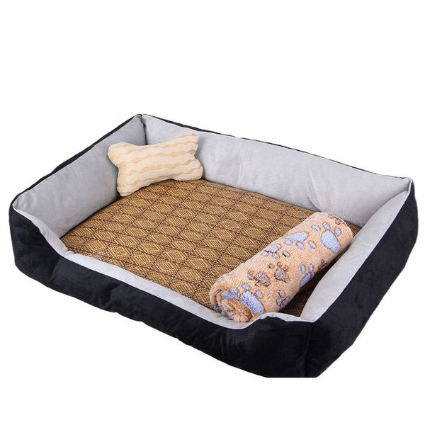 Household Four Seasons Small And Medium-Sized Warm Four-Piece Pet Bed -70cm