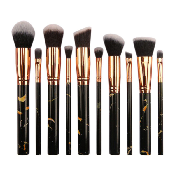 WOO - Professional 10 Piece Marble Brush Set - Black