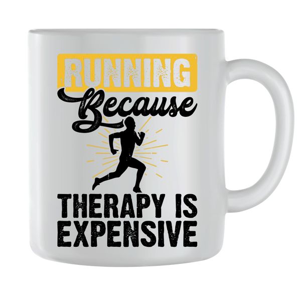 Therapy Coffee Mugs for Men Women Running Graphic Sayings Cups Present 178