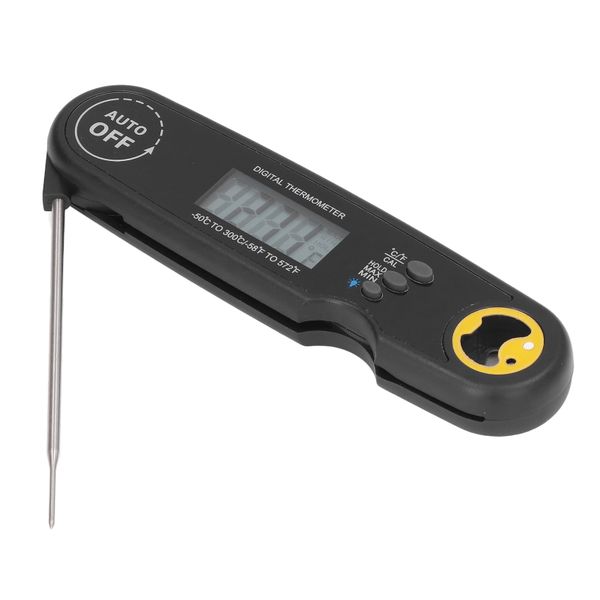 Food Thermometer Folding Waterproof Electrical Meat Thermometer - Black