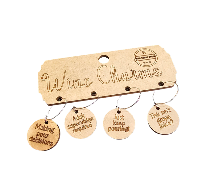Decisions - Supervision - Pouring - Juice Wine Glass Charms (Set of 4)