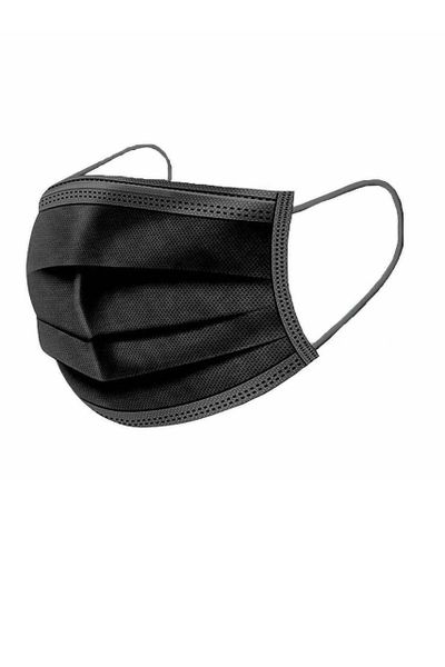 Face Mask - Disposable 3 Ply Mask - Black (Pack of 50)