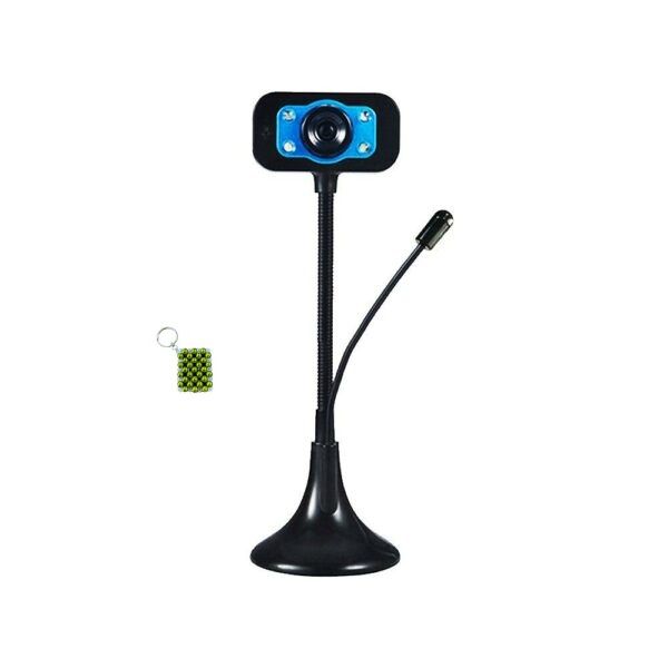 Web Camera with Microphone and 4 LED Lights + Beaded Keychain