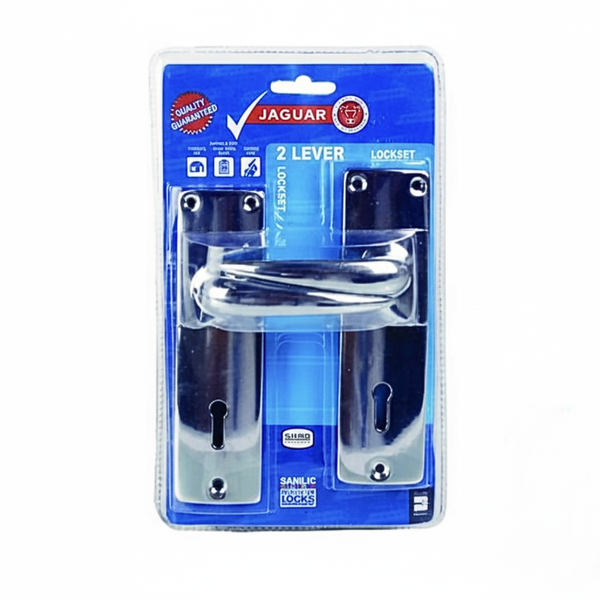 Mortice Lock Set 2 Lever 2 Key Chrome Plated Door Handle