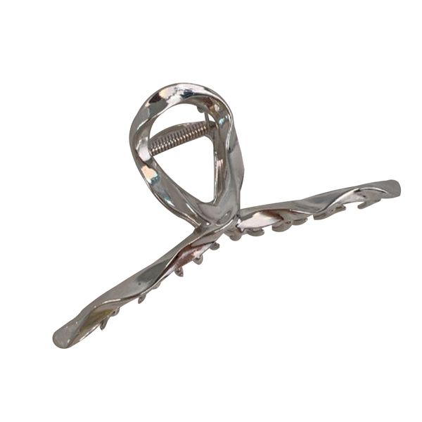 Whaline Silver Twisted Hair Claw Clip - Large Alloy