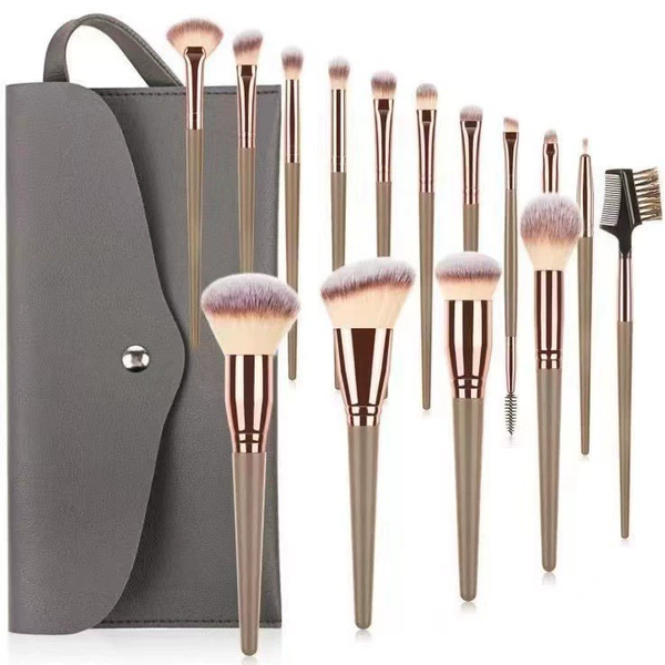Makeup Brush 15 Pcs Makeup Brush Set with case Premium Blush Eyeshadow Brus