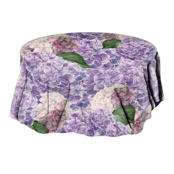 Mix of Purple Flowers Round Tablecloth