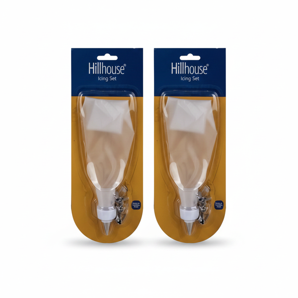 Hillhouse Icing Piping Bag Set with 4 Stainless Steel Nozzles - 2 Pack