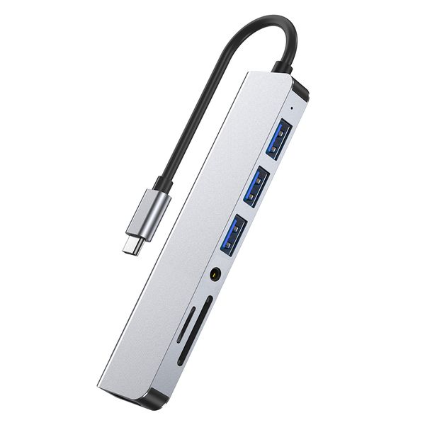TechZA 7-in-1 USB-C Hub with HDMI, USB 3.0, Card Reader &amp; 3.5mm TZ-HB02