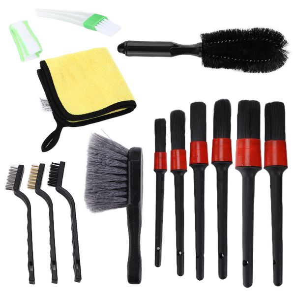 14pcs Car Detailing Brush Kit Microfiber Cloth