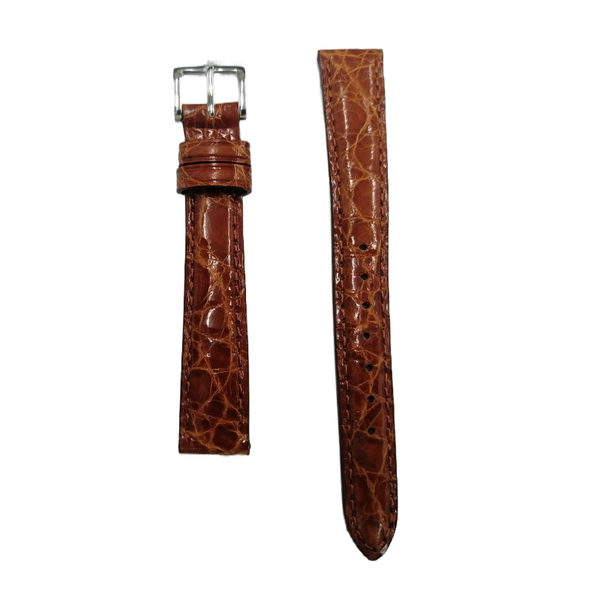 Tan Croco Grain Aero Comfort Watch Strap - 12mm