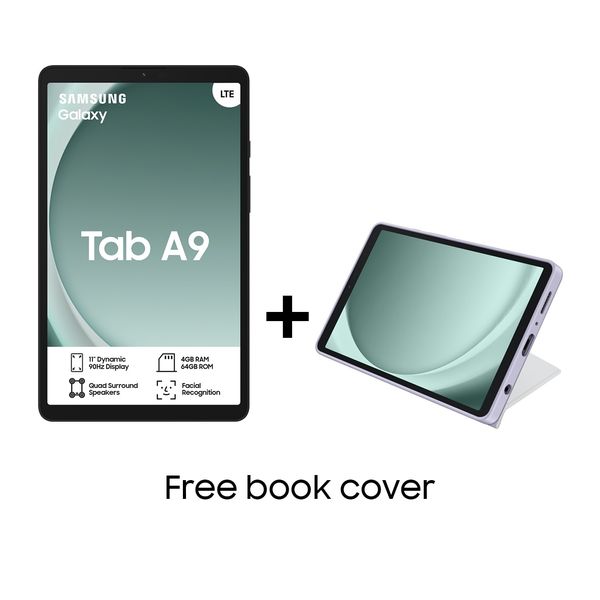Samsung Galaxy Tab A9 (X115) 8.7" 64GB LTE Tablet + White Book Cover