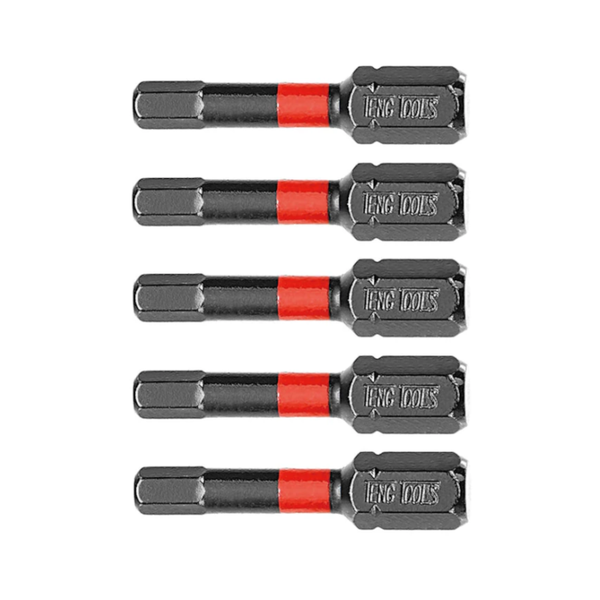 TengTools - Impact Bit 30mm Length 5mm Hex 5 Piece - HEXP3000505