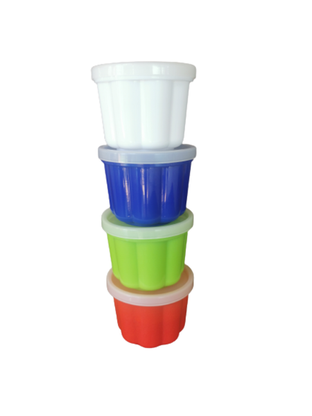 Mini Plastic Containers / Jelly Mould 4 Piece