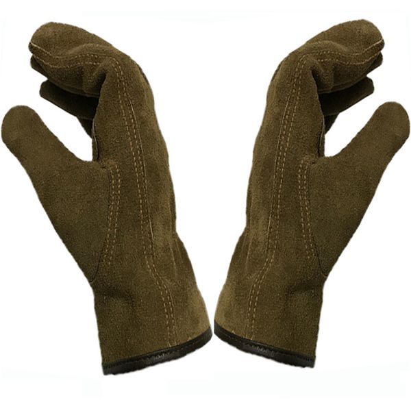 Leather Work Gloves, Cowhide Heavy Duty Industrial Safety Gloves XL