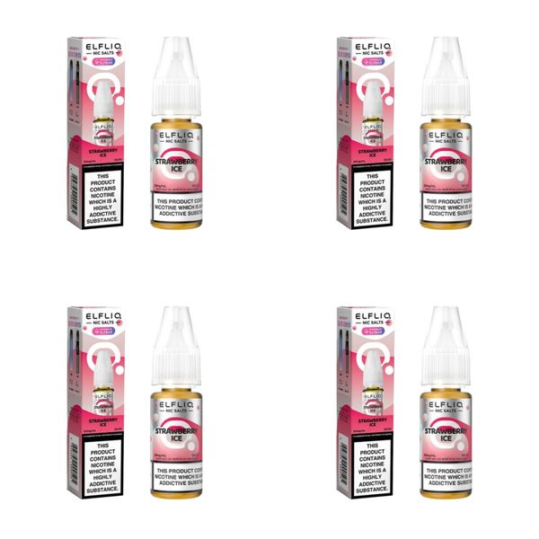Elf Bar ELFLIQ E-Liquid 30ml Nic Salt 5% - Strawberry Ice (Pack of 4)
