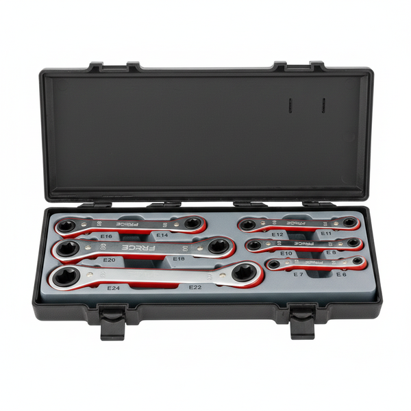 Force 6 Piece 15 Degree Offset Star Ratchet Wrench Set E6-E24