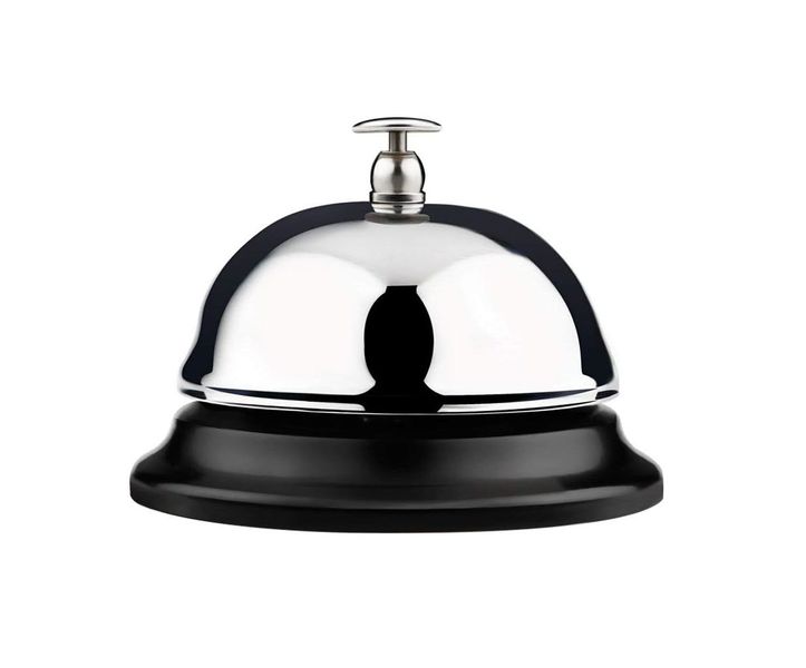 Chromium Desk/Table Metal Bell - Black/Silver