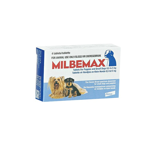 Milbemax Classic Broad Spectrum Dewormer For Dogs Under 5kg - 4 Tablets x 2