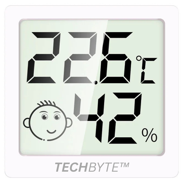 TechByte Mini Digital Thermometer and Humidity Monitor with Comfort Indicator