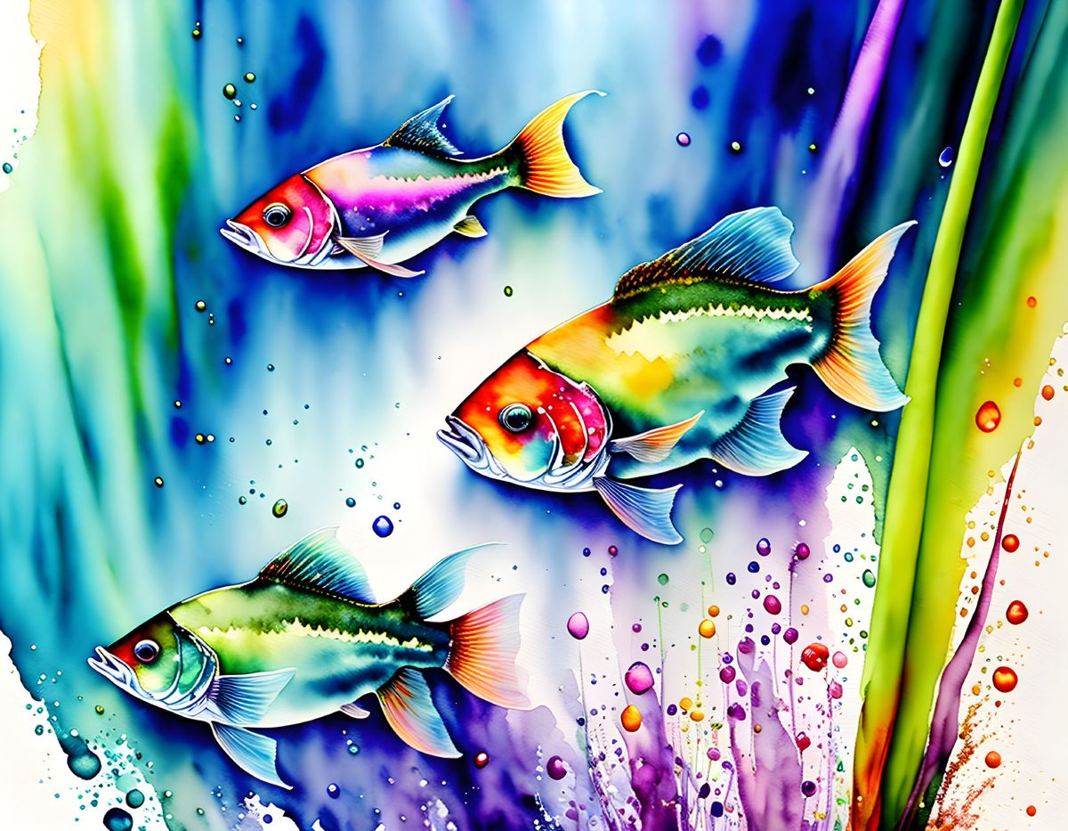 Canvas Wall Art - Colourful Fish Artwork