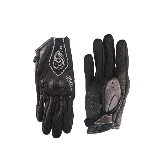Five Gloves Stars Black Woman's Motorcycle Gloves